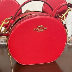 Coach Vibrant Red Round Crossbody Bag
